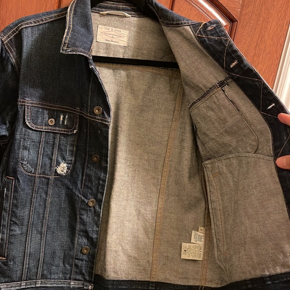 Rag & Bone Blue Distressed Denim Jacket Size Medium Made in USA - Picture 8 of 9